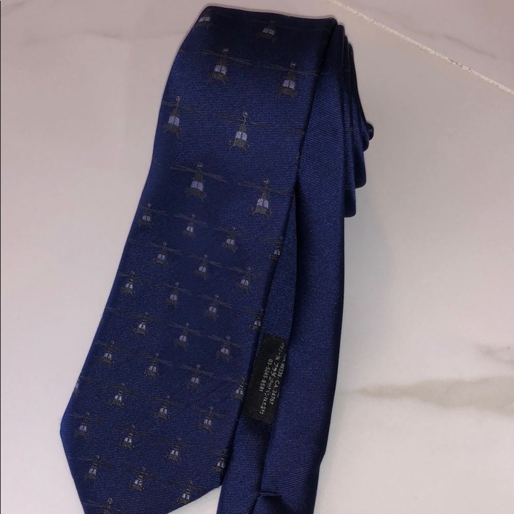 Prada blue thin tie. Made in Italy. 100% authentic